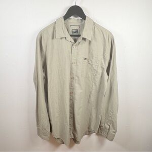 RVCA Mens XL Slim Fit Button Shirt Long Sleeve Gray Striped Casual Skate Surf